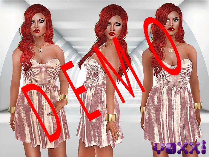 .::voxxi::. DEMO [Amanda] Strapless Dress Satin Pink