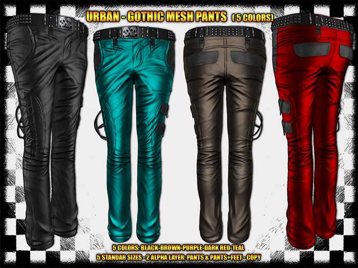.:[UD]:. Urban-Gothic Fem Mesh Pants 5 Colors A