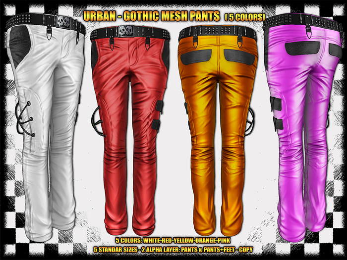 .:[UD]:. Urban-Gothic Fem Mesh Pants 5 Colors Pack 2