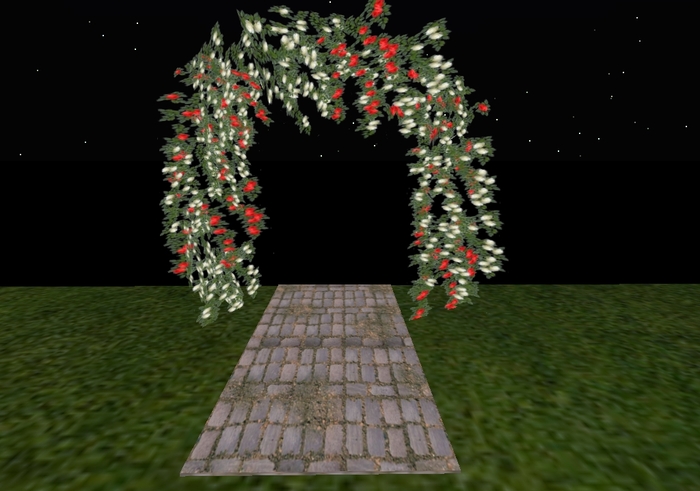 Roses gateway arch red & white