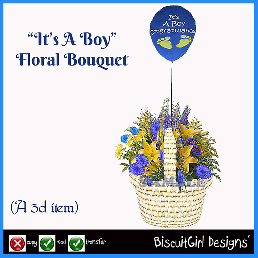 It's A Boy Floral Basket (1)