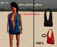 M.I.T~ Mesh Deep Mini Halter Dress Box