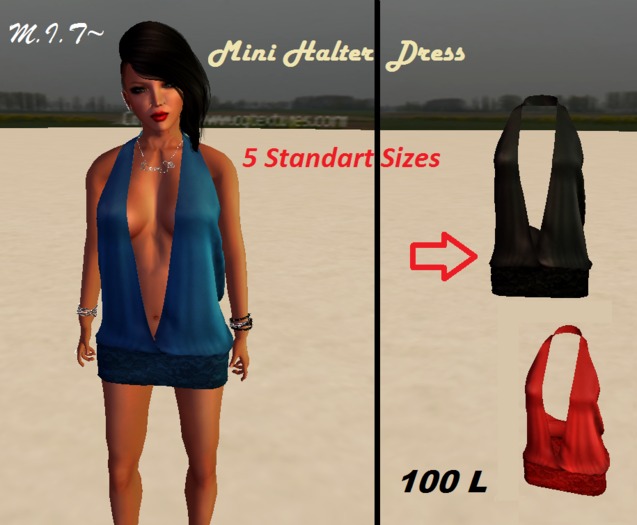 M.I.T~ Mini Halter Dress Black