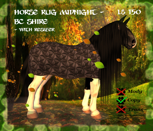 Neko - Horse Rug Midnight - BC Shire  (Boxed)