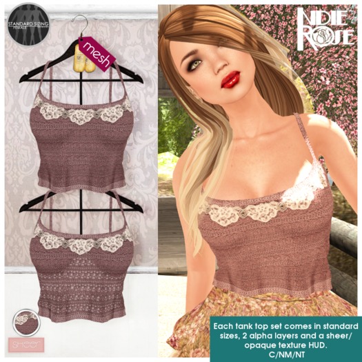 ~*INDIE ROSE*~ MESH Cropped Tank Top - Rose