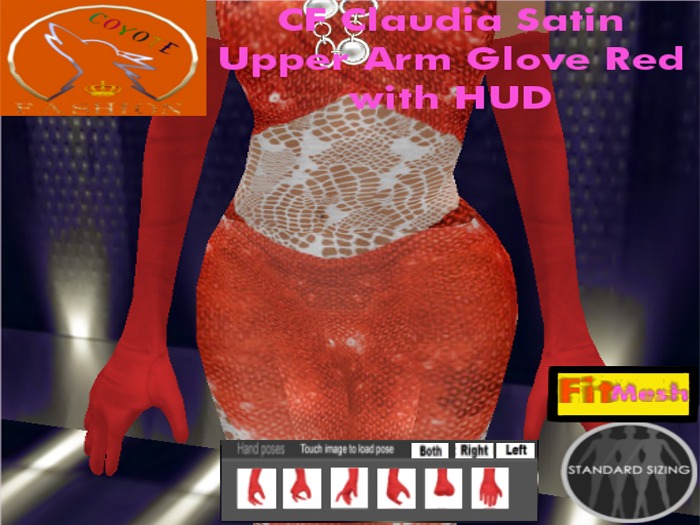 CF Claudia Satin Upper Arm Glove Red with HUD