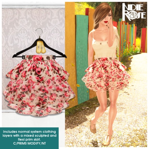 ~*INDIE ROSE*~ Layered Floral Skirt - F2