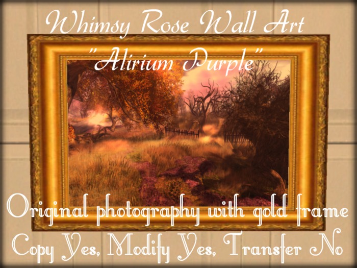 Whimsy Rose Wall Art "Alirium Purple" (Copy/Modify)