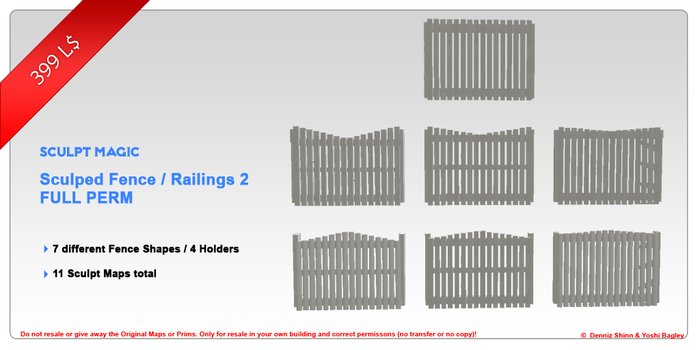 *Sculpt Magic* Sculped Fence / Railings 2 FULL PERM