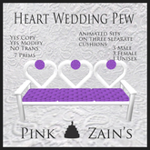 Heart Wedding Pew - Purple