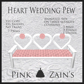 Heart Wedding Pew - Pink