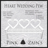 Heart Wedding Pew - White