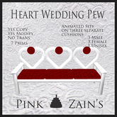 Heart Wedding Pew - Red