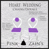 Heart Wedding Chair/Double - Purple