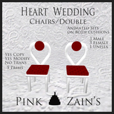 Heart Wedding Chair/Double - Red