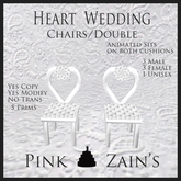 Heart Wedding Chair/Double - White