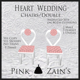 Heart Wedding Chair/Double - Pink