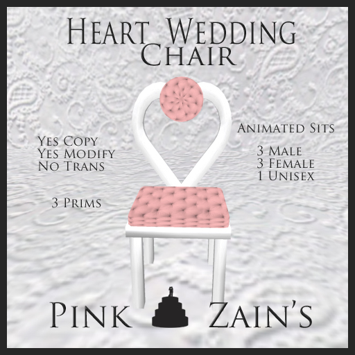 Heart Wedding Chair/Single - Pink