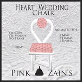 Heart Wedding Chair/Single - Pink