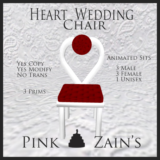 Heart Wedding Chair/Single - Red