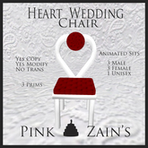 Heart Wedding Chair/Single - Red