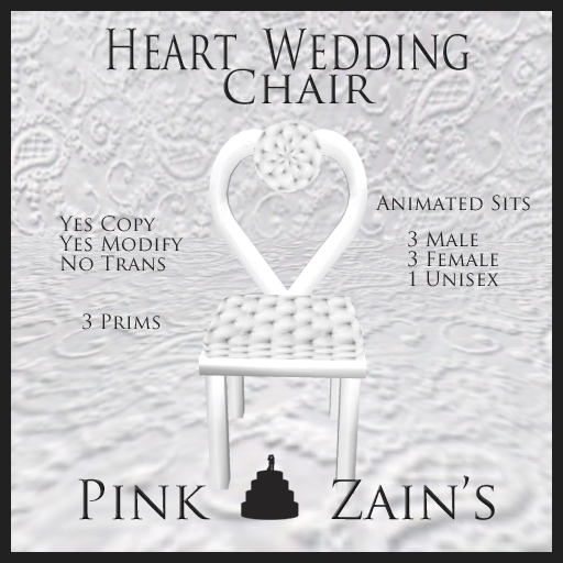 Heart Wedding Chair/Single - White