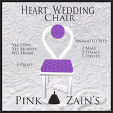 Heart Wedding Chair/Single - Purple