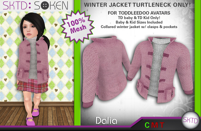 [SKTD] Toddleedoo Dalia Mesh Winter Jacket Turtleneck