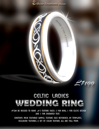 Celtic Ladies Wedding Ring Pack