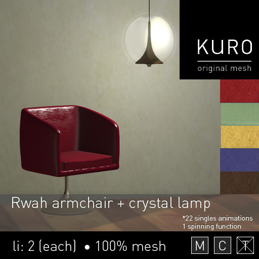 Kuro - Rwah armchair + Crystal lamp