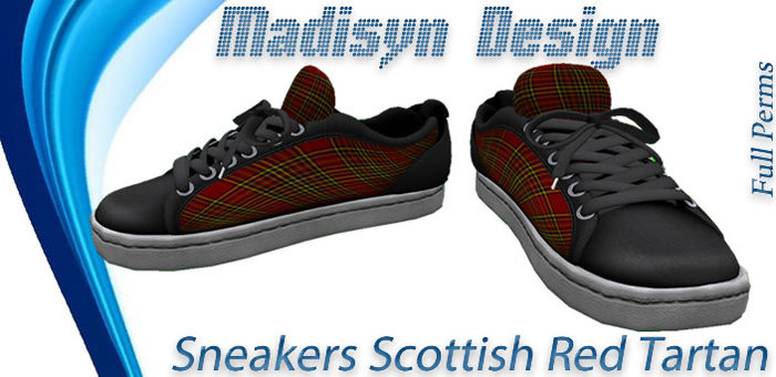 Sneakers Scottish Red Tartan - MadiSyn Design