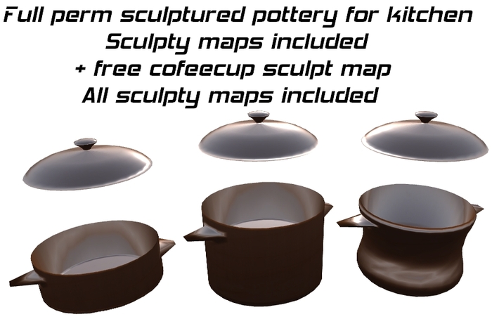 Sculptured Kitchen pottery + Full perm sculpty maps