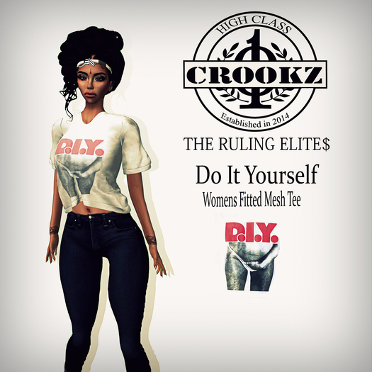 {CrookZ} Women fitted Mesh Tee D.I.Y