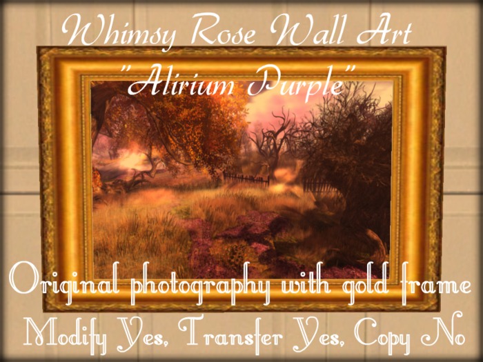 Whimsy Rose Wall Art "Alirium Purple" (Copy/Modify)