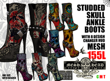 Mesh Head - Studded Skull Ankle Boots - Resizer