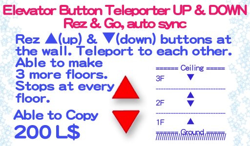 Elevator Button Teleporter UP & DOWN. Rez & Go, Auto Sync
