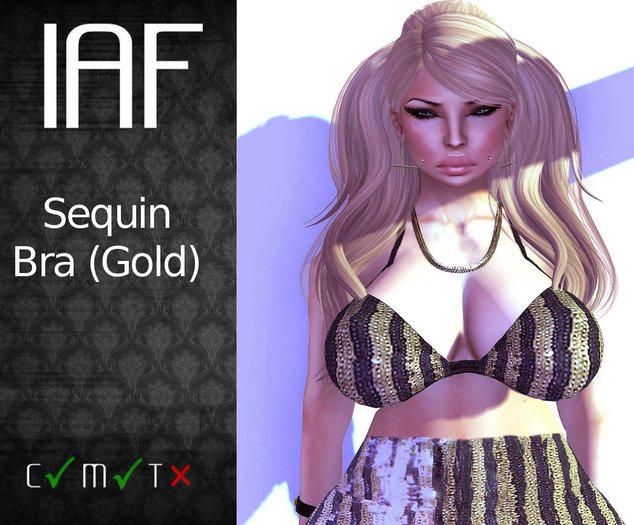 IAF Sequin Bra (Gold) (With Appliers)