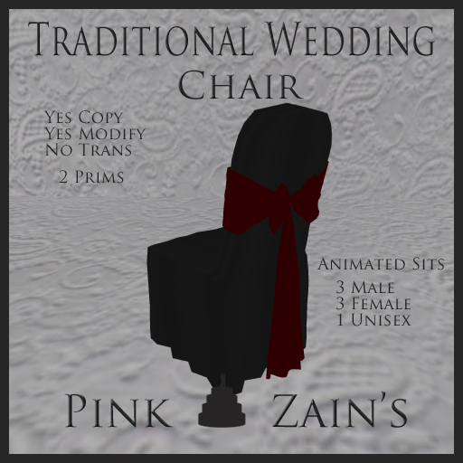 Traditional Wedding Chairs - Goth/Red
