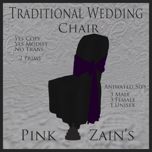 Traditional Wedding Chairs - Goth/Purple
