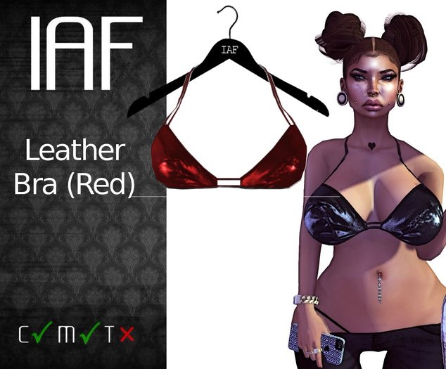 IAF Leather Bra (Red) (With Appliers)