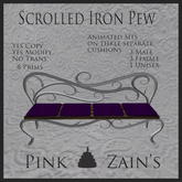 Scrolled Iron Pew - Goth/Purple