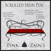 Scrolled Iron Pew - Red