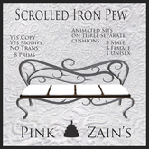 Scrolled Iron Pew - White