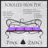 Scrolled Iron Pew - Purple