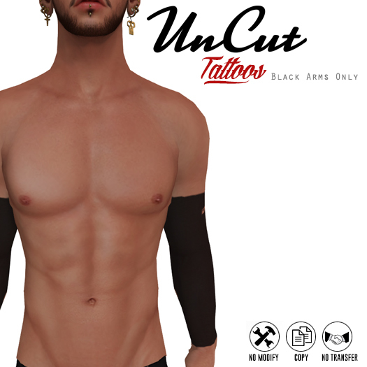 Second Life Marketplace UnCut Black Arms Only