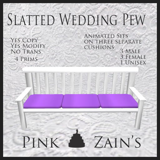 Slatted Wedding Pew - Purple