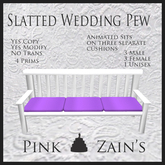 Slatted Wedding Pew - Purple