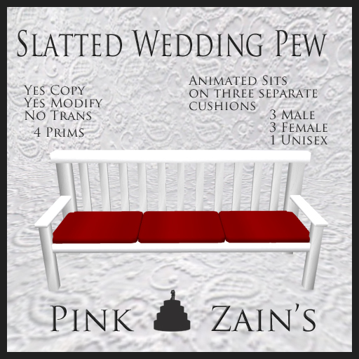 Slatted Wedding Pew - Red