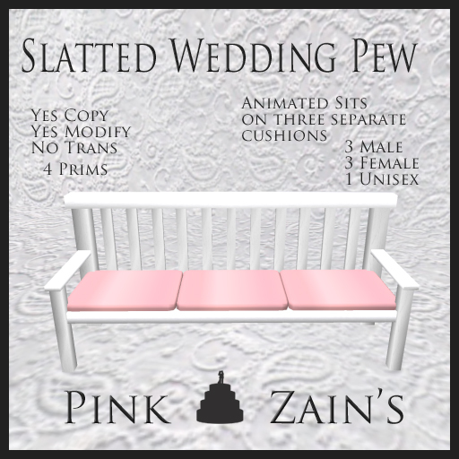 Slatted Wedding Pew - Pink