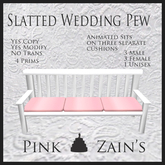 Slatted Wedding Pew - Pink